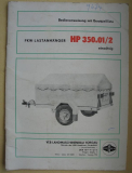 PKW- Lastanhänger HP 350.01/2, Bedienanweisung mit Ersatzteilliste, DDR 1978