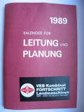 Kalender 1989, VEB Kombinat Fortschritt Landmaschinen Neustadt, #1