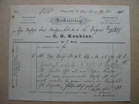 Rechnung C.G. Köhler Obergrochlitz bei Greiz, 1901