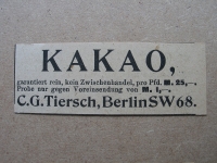 Kakao, C.G. Tiersch Berlin, 1919
