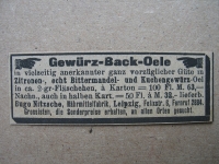 Gewürz- Back- Öle, Hugo Nitzsche Leipzig, 1919