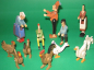 Preview: Tiere, Figuren aus Holz, Erzgebirge, Max & Moritz, Hühner, Gänse, 12 Figuren