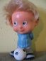 Preview: Maskottchen, Puppe, Junge mit Fußball, DDR, blondes Haar