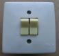 Preview: Einbau- Wippen- Serien- Schalter, eckig, hell, DDR, unbenutzt