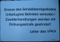 Preview: Schild: Grenze Schießstandgelände, Volkspolizei, VPKA, DDR