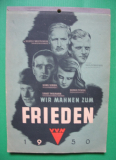 Kalender VVN, 1950, Vereinigung der Verfolgten des Naziregimes, Wir mahnen zum Frieden