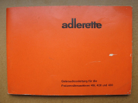 Gebrauchsanleitung Adlerette 419, 420, 430, Adler Freiarmnähmaschinen