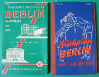 Stadtplan, Buchplan Berlin, 2 Stück, DDR 1964