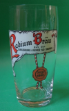 Bierglas Radium Bräu Bad Brambach, Schlossbrauerei A. Renner