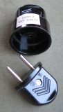 Stecker, Kupplungssteckdose, DDR, unbenutzt, kein Schuko, Bakelit
