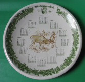 Porzellanteller 1988, Kalender, Weidmannsheil, DDR