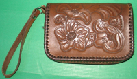 Handgelenktasche DDR, Leder, um 1970