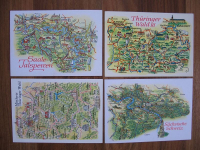 4 Postkarten DDR 1978/ 88, Thüringer Wald, Saale-Talsperren, #312