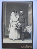Hochzeitsfoto, Soldat + Braut, Sachsen, Regiment 35