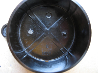 Steckdose mit Deckel, Feuchtraum, Bakelit, gebraucht, dunkel, #261