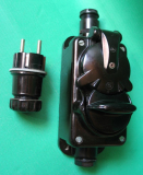 Steckdose abschaltbar, Aufputz, Bakelit, Marke ERU, 50-er Jahre, #1