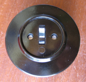 Ausschalter, Lichtschalter Bakelit, rund, schwarz, UP, unbenutzt