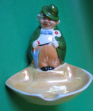 Aschenbecher Clown, dicker Mann, um 1950