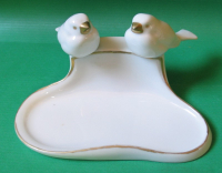 Schreibzeugablage Kunst-Porzellan Heinrich & Co. Selb, Stiftablage, Schale, Vögel