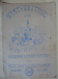 Festzeitung, Hochzeitszeitung, Goldenen Hochzeit von Elly und Gustav Clemen, 1958, Korbußen, Gera, #1