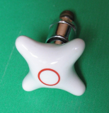 Einsatz für Wasserhahn, Messing verchromt, mit Handrad aus Keramik, #25