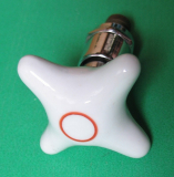 Einsatz für Wasserhahn, Messing verchromt, mit Handrad aus Keramik, #26