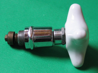 Preview: Einsatz für Wasserhahn, Messing verchromt, mit Handrad aus Keramik, #26