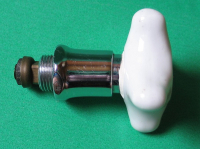 Preview: Einsatz für Wasserhahn, Messing verchromt, mit Handrad aus Keramik, #27