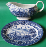 Sauciere mit Unterteller, Old Country Castles, British Anchor