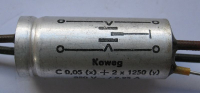 KOWEG Entstörkondensator, 0.05 µF + 2x 1250 pF / 250 V~, DDR, #5