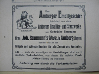 Amberger Emailgeschirr, Gebrüder Baumann, Inserat 1909
