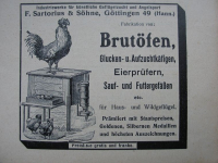 Brutöfen, Sartorius & Söhne Göttingen, Inserat 1909