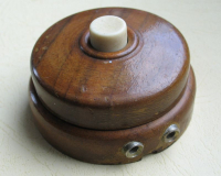 Klingelknopf, Klingeltaster aus Holz, um 1920