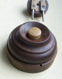 Klingelknopf, Klingeltaster aus Holz, um 1920, #24