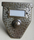 Türschild mit Klingeltaster, Klingelknopf Messing, um 1920