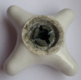 Preview: Handrad Keramik, für Wasserhahn, Mischbatterie, Badeofen, rot