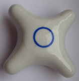 Handrad Keramik, für Wasserhahn, Mischbatterie, Badeofen, blau