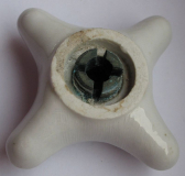 Preview: Handrad Keramik, für Wasserhahn, Mischbatterie, Badeofen, blau