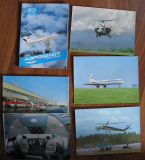 Aeroflot, Soviet Airlines, IL-86, TU-154, MI-2, 12 Postkarten, #419