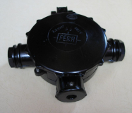 Preview: Pendeldose, Pendelabzweigdose, Leuchtendose, Abzweigdose Bakelit, FERA, DDR, unbenutzt