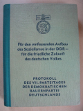 Protokoll des VII. Parteitages der DBD, Bauernpartei, DDR 1963