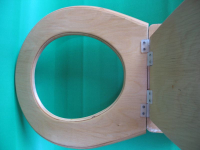 Preview: WC- Sitz, Klodeckel, Klobrille, Toilettendeckel aus Holz, DDR, unbenutzt, #1