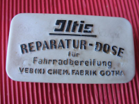 ILTIS Reparaturdose, Flickzeug Fahrrad, DDR, VEB Chem. Fabrik Gotha