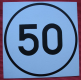 Schild 50 km/h, DDR, Traktor, LKW, Anhänger