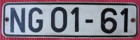 DDR Nummernschild NG 01-61, Bezirk Gera