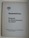 Ersatzteil-Liste Fahrgestell Schnell-Lastwagens Typ GRANIT, DDR 1955