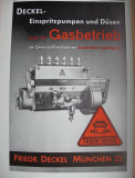 Friedrich Deckel München, Einspritzpumpen Gasbetrieb, Inserat