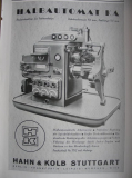 Hahn & Kolb Stuttgart, Halbautomat KA, Inserat