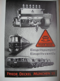 Friedrich Deckel München, Einspritzpumpen, Inserat