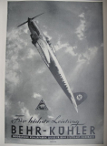 Behr Kühler Stuttgart- Feuerbach, Luftwaffe Flugzeug, Inserat